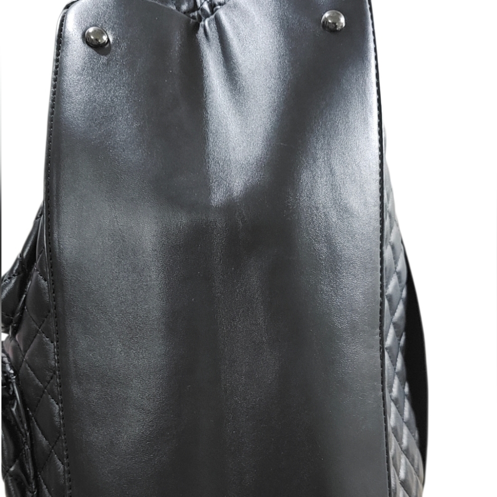Badgley Mischka Black Quilted Large Tote/ Shoulder Bag NWOT - Picture 6 of 10